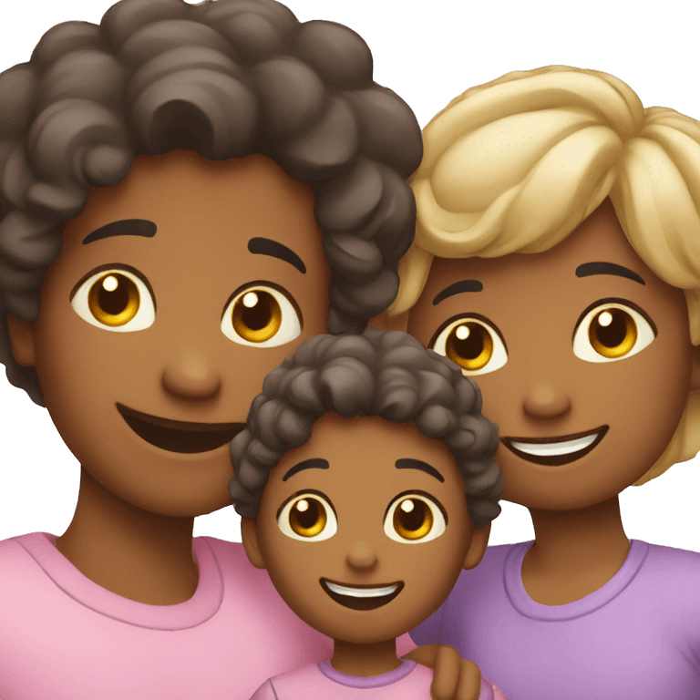 Happy gay family with children emoji