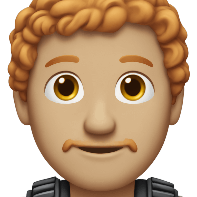 A bald redhead with a beautiful jawline and a not very long red beard and moustache. emoji