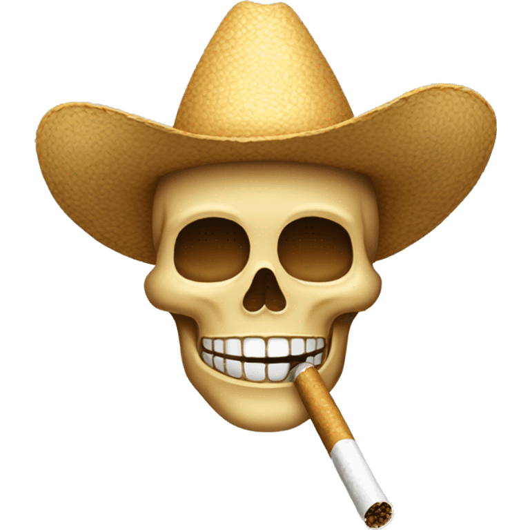 esqueleto con sombrero y un cigarro emoji