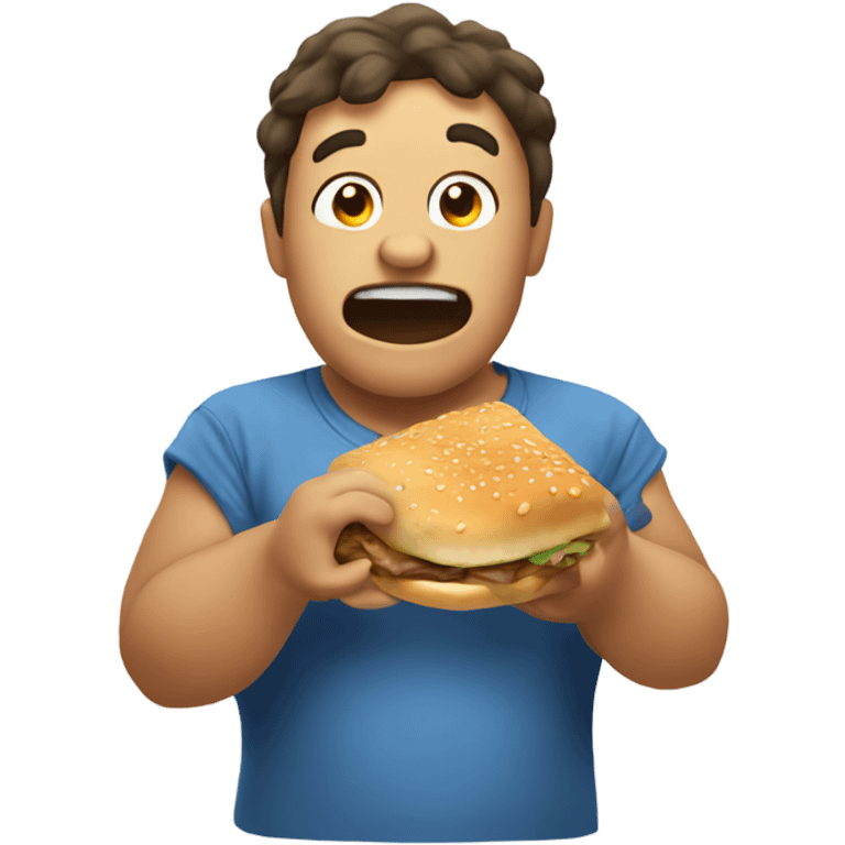 Un gordo comiendo Panchos  emoji