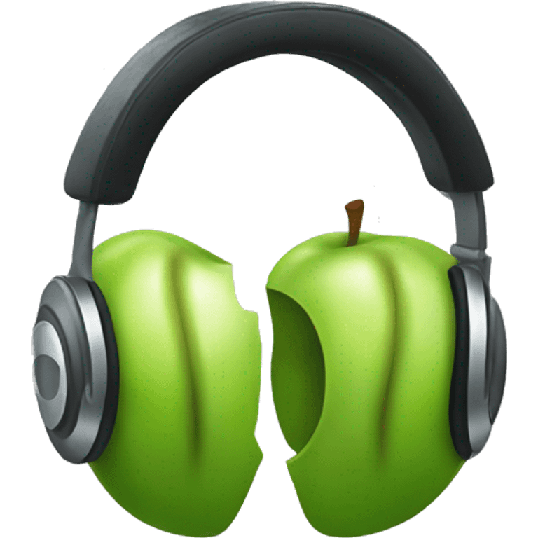 green apple headphones  emoji