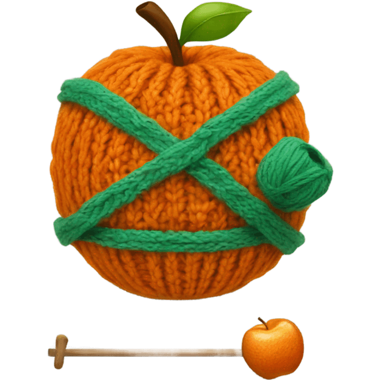 Orange knitting an apple emoji