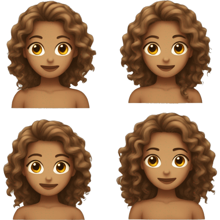 Tan skinned girl with  long brown curly hair emoji