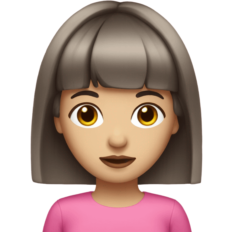 white brunette with bangs and pink accents  emoji