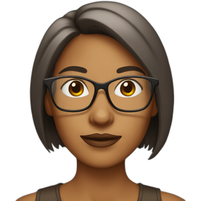 woman with glasses like beaver emoji