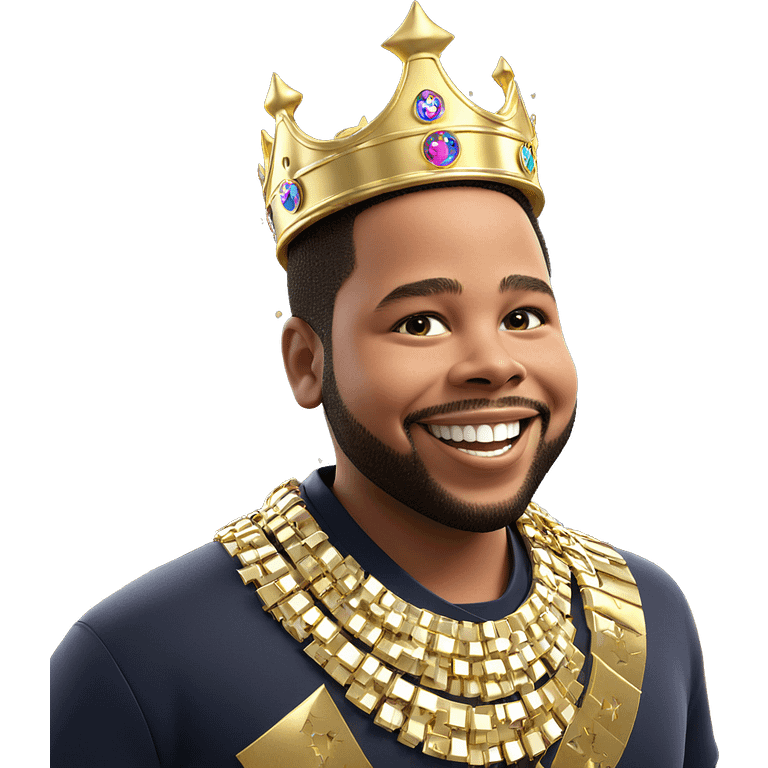 grinning boy with crown fireworks emoji