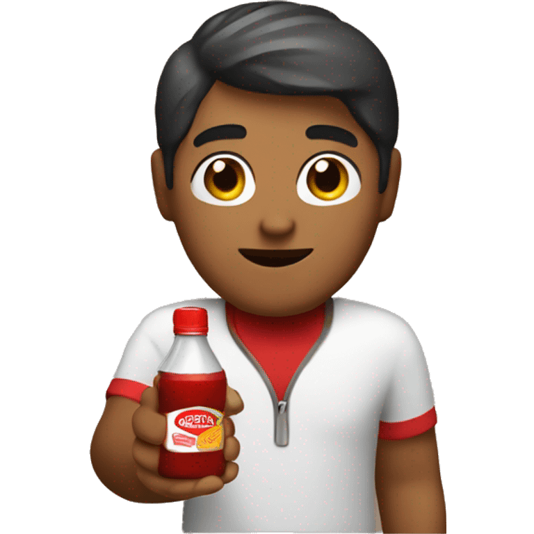 Hispanic holding a bottle of ketchup  emoji