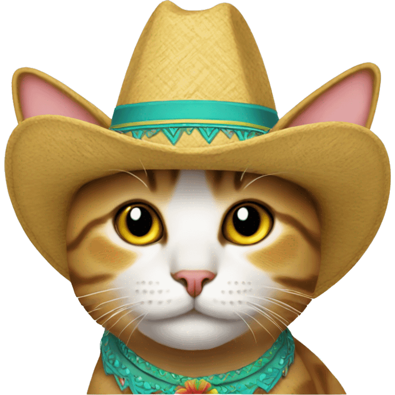 Cat wearing sombrero  emoji