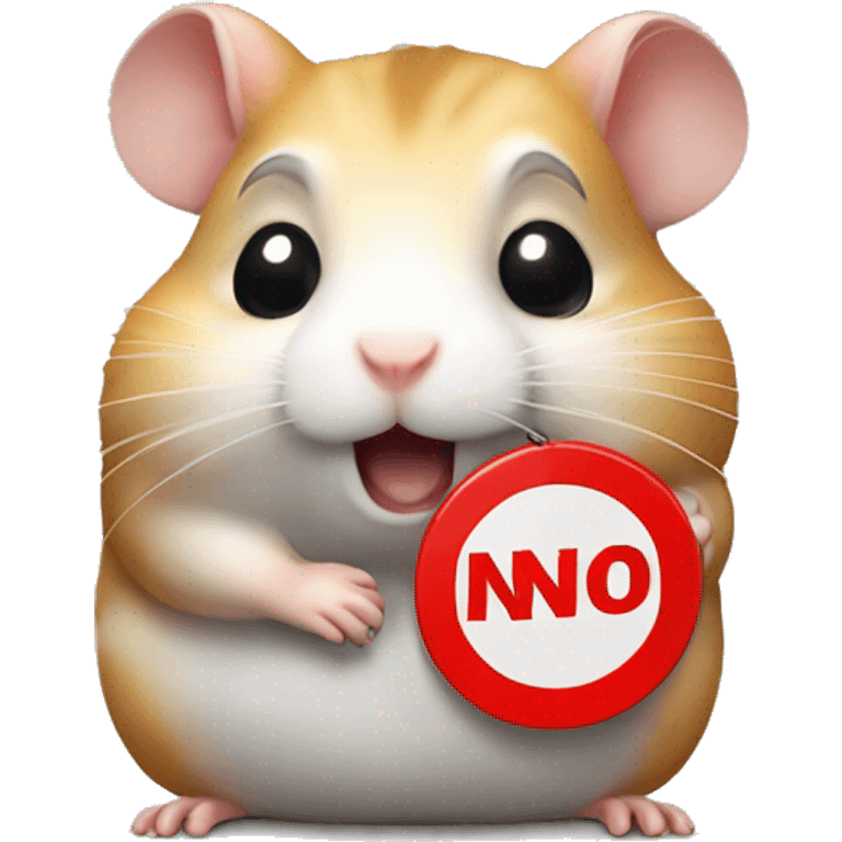 hamster holding a 'no entry' sign emoji