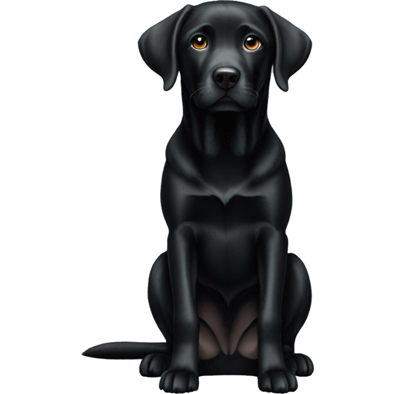 young black labrador seated position emoji