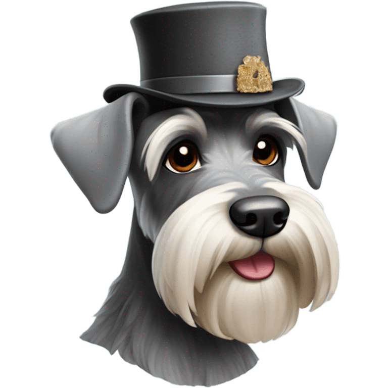 schnauzer wearing hat emoji