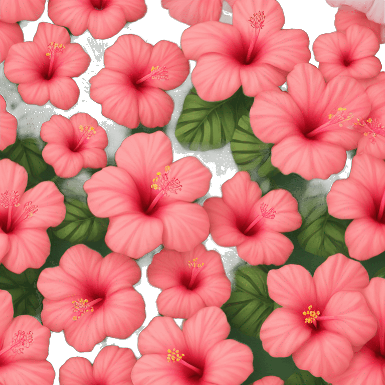 coral pink hibiscus flower emoji