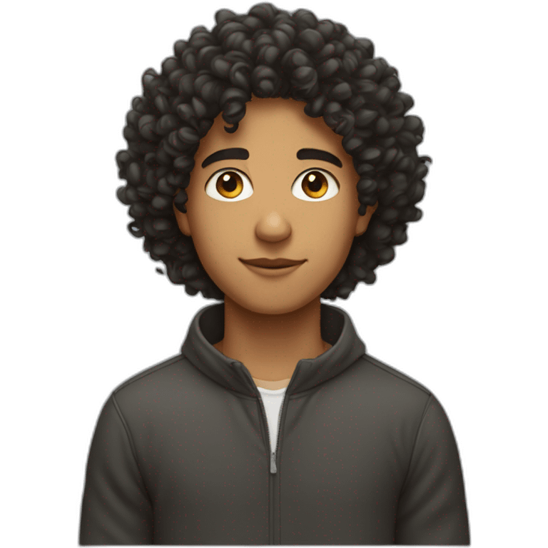 young north african guy with curly hair emoji