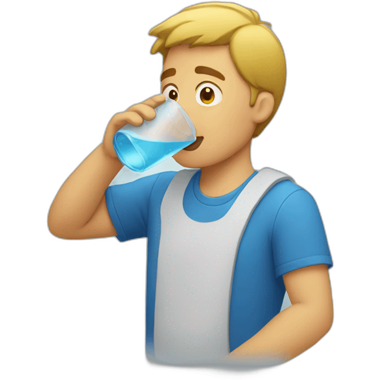 Guy drinking water emoji