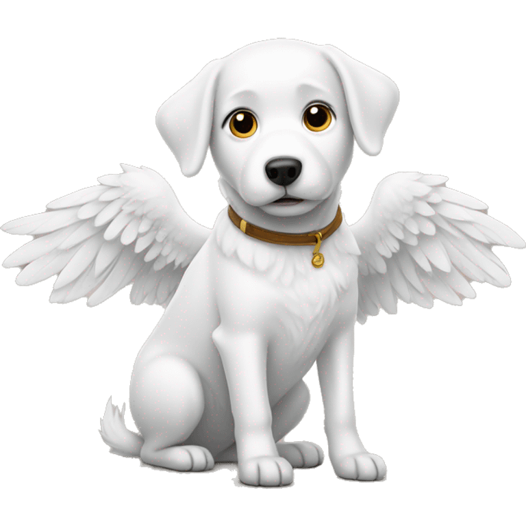 White dog have a wing emoji