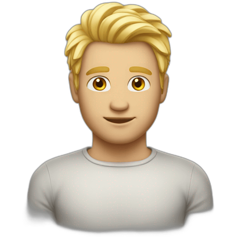 homme + touffe de cheveux blond emoji