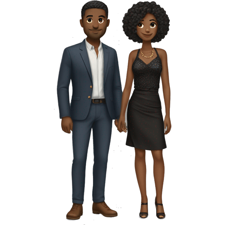 couple in stylish outfits emoji