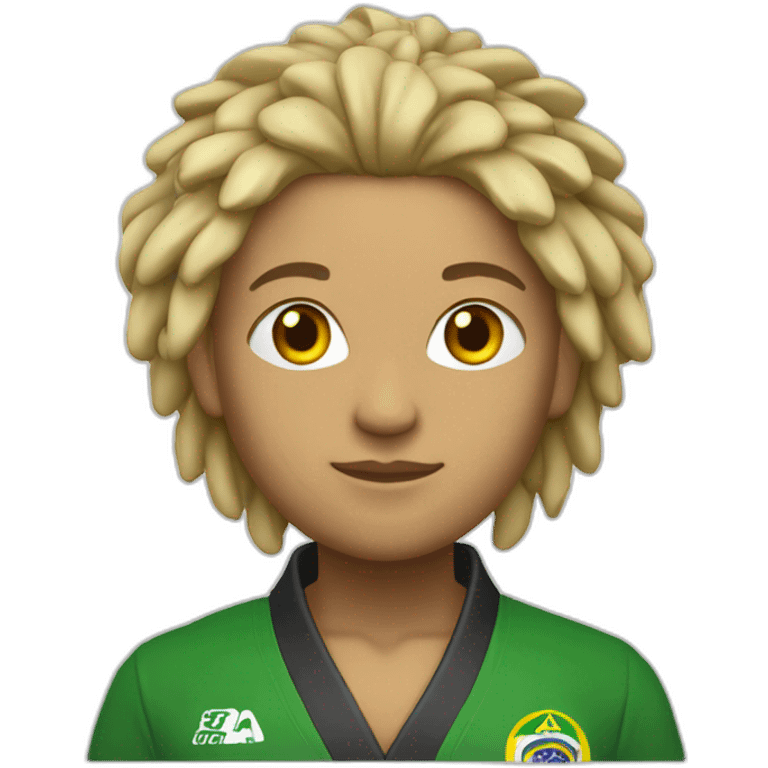 Lighskin with blond dreadlocks doing brazilian jiu-jítsus emoji