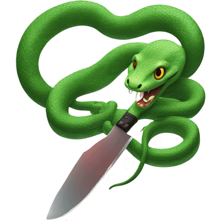 a snake with a knife emoji