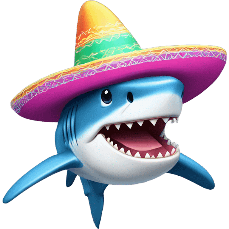 Shark wearing a sombrero emoji