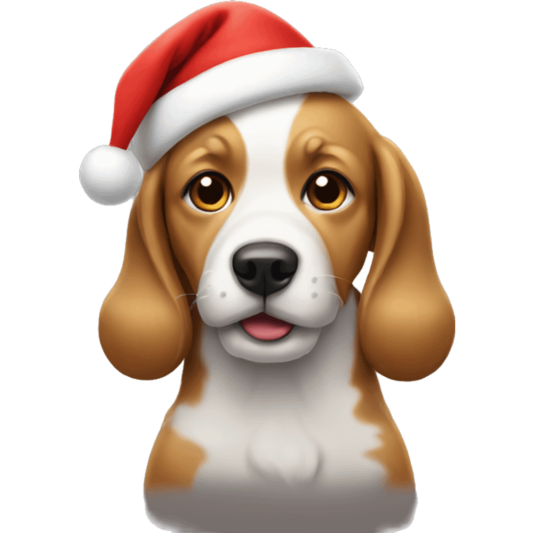 Dog with a Christmas hat  emoji