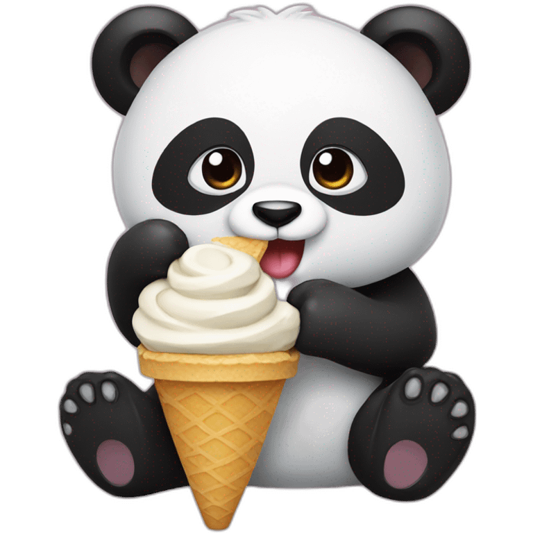 Panda eating ice cream emoji