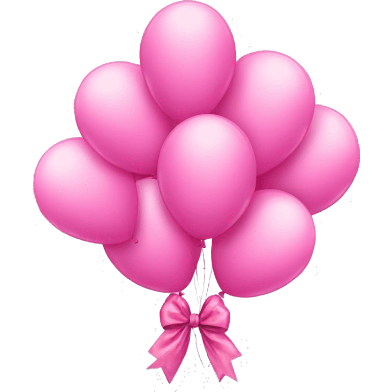 Bunch of pink balloons tied with pink bow emoji