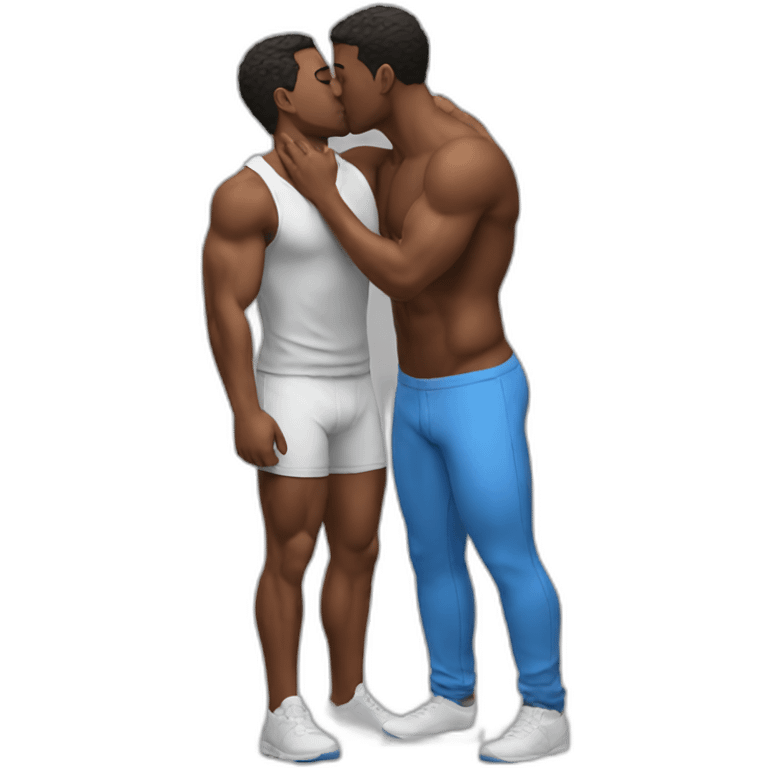 fit men kissing emoji