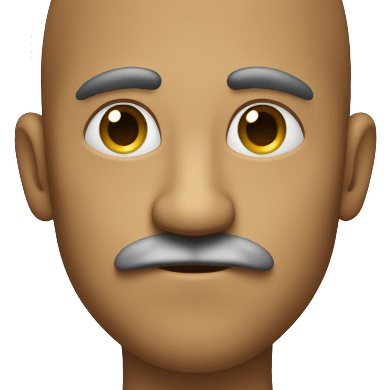 Man with a very small square mustache under his nose but not past it and parts his hair to the side emoji