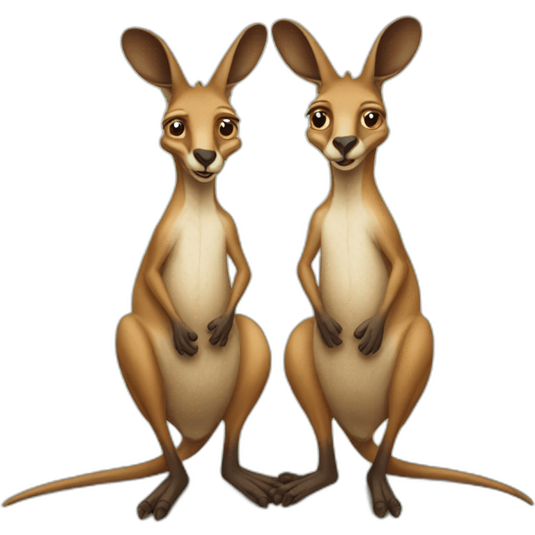 Two headed offensively funny kangaroo emoji