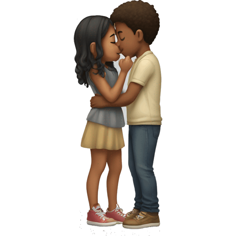 boy kissing girl emoji