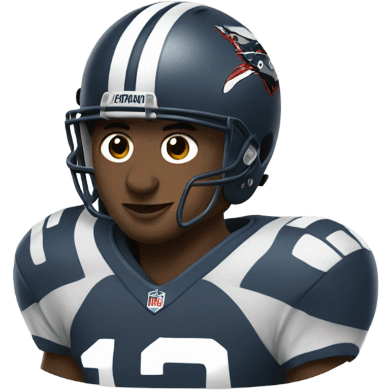 Football player wearing a coon skin hat emoji