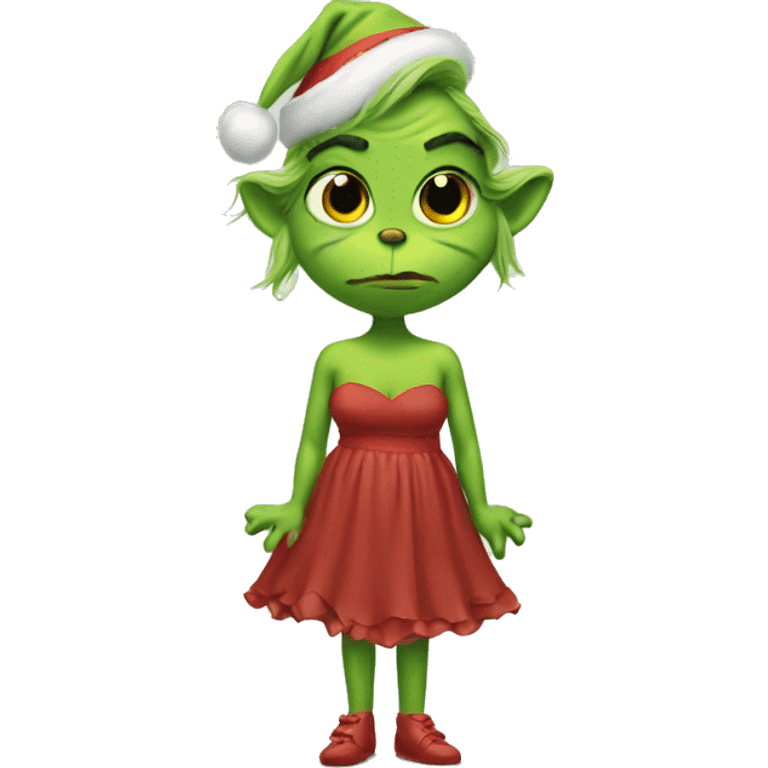 Grinch in a dress emoji