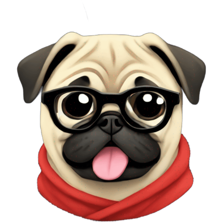 Pug with fireworks around it cool hoodie and glasses emoji