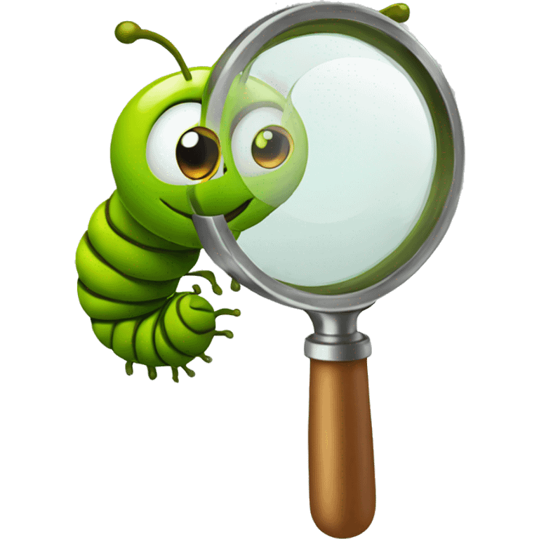 caterpillar magnifying glass emoji