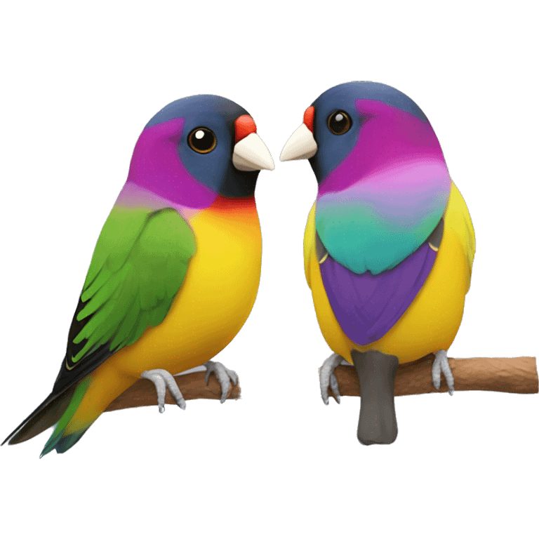 2 Gouldian finches emoji