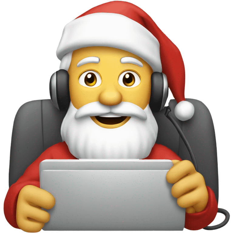 Santa driving while on the phone  emoji