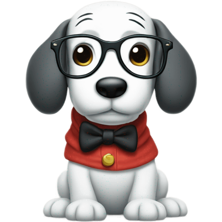 snoopy with glasses emoji