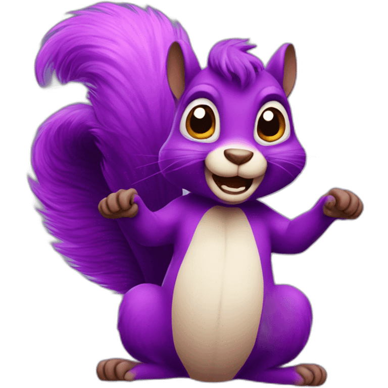 Crazy purple squirrel emoji