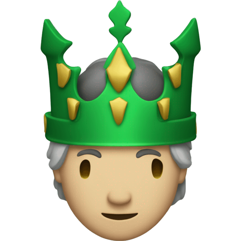 knight wearing green crown emoji