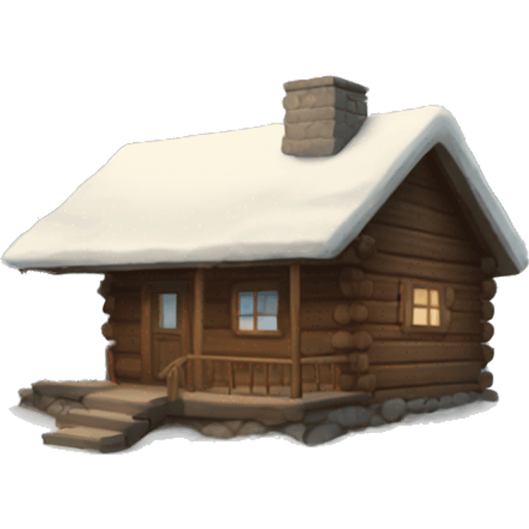 Snowy cabin emoji