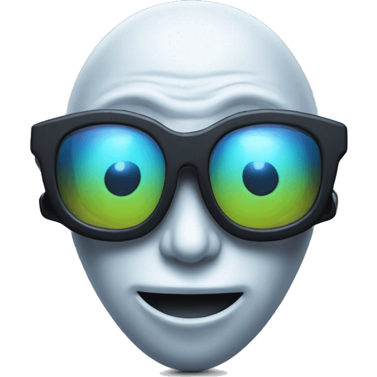 Alien with 3D glasses emoji