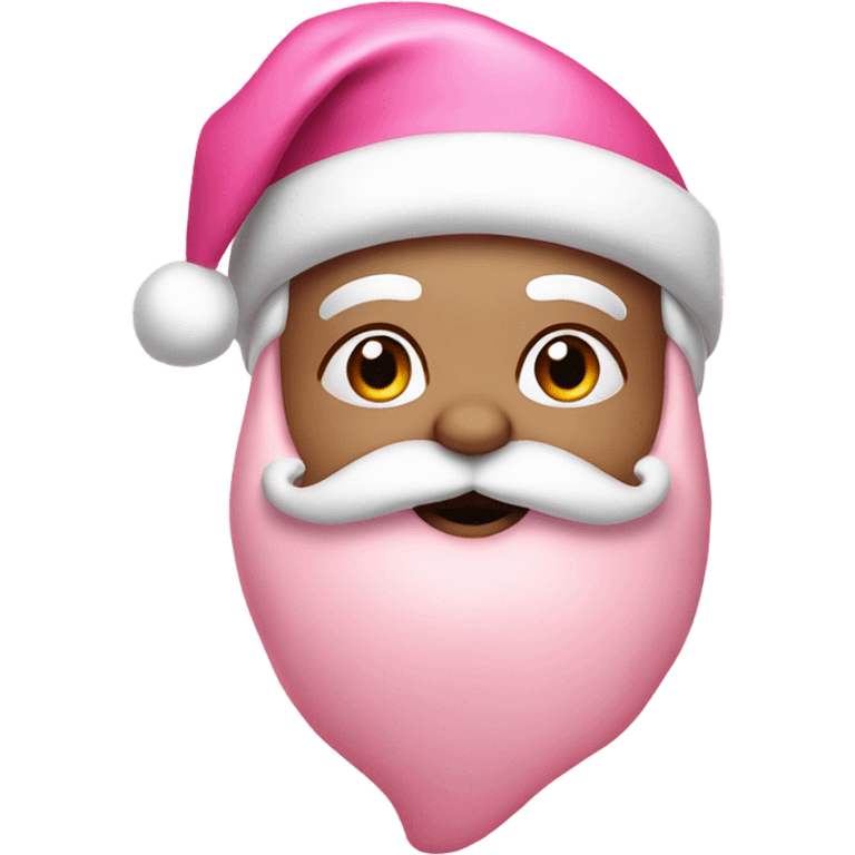 Cute pink Santa blowing a kiss emoji