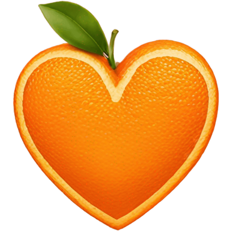 Orange in the shape of a heart.  emoji