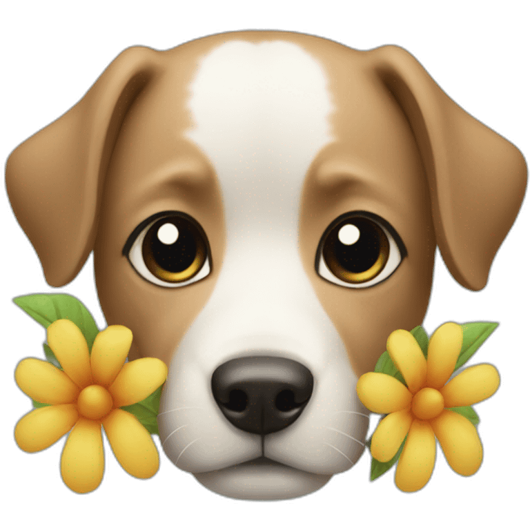 dog with flowers emoji