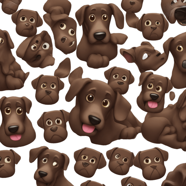 dark chocolate dog makes a face emoji