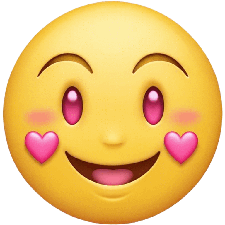 Circular yellow smiling face with pink hearts as eyes emoji