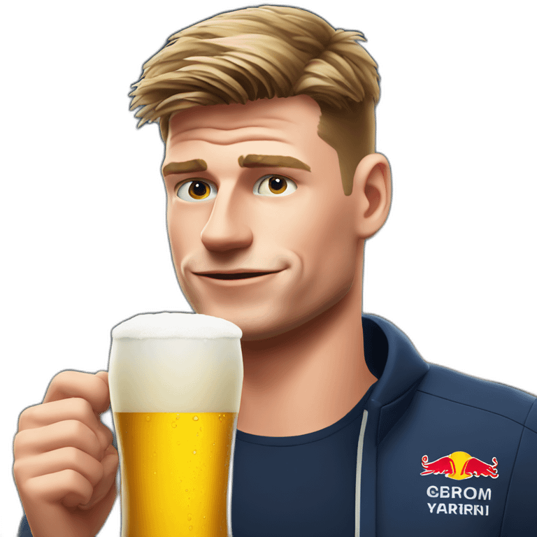 Max verstappen drinking beer emoji