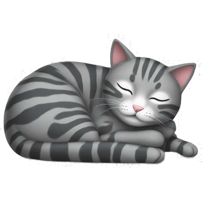 A striped grey cat sleeping emoji