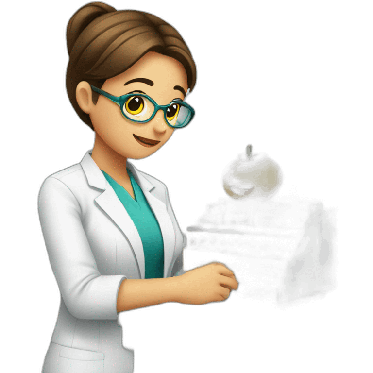 Chica trabajando en una farmacia emoji